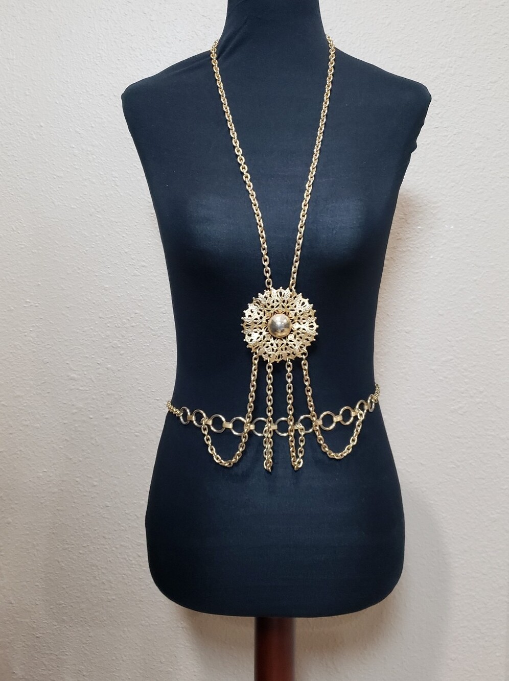 Gold-brushed Vintage Body Chain